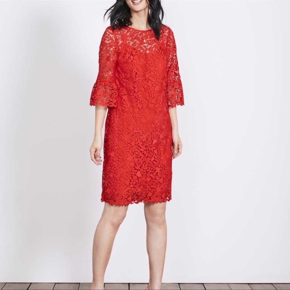 Boden Brittany Red Lace Dress